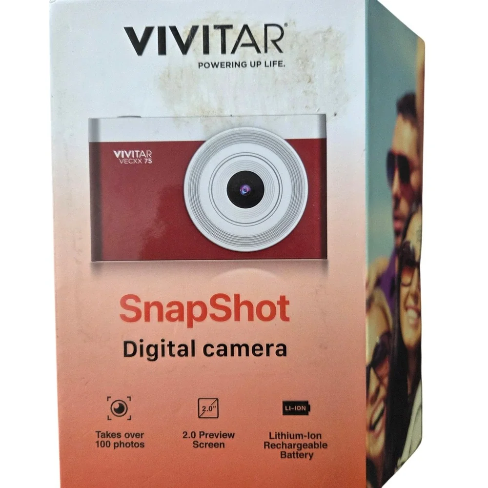 Vivitar SnapShot‎ Digital Camera Red Rechargable Battery 2.0